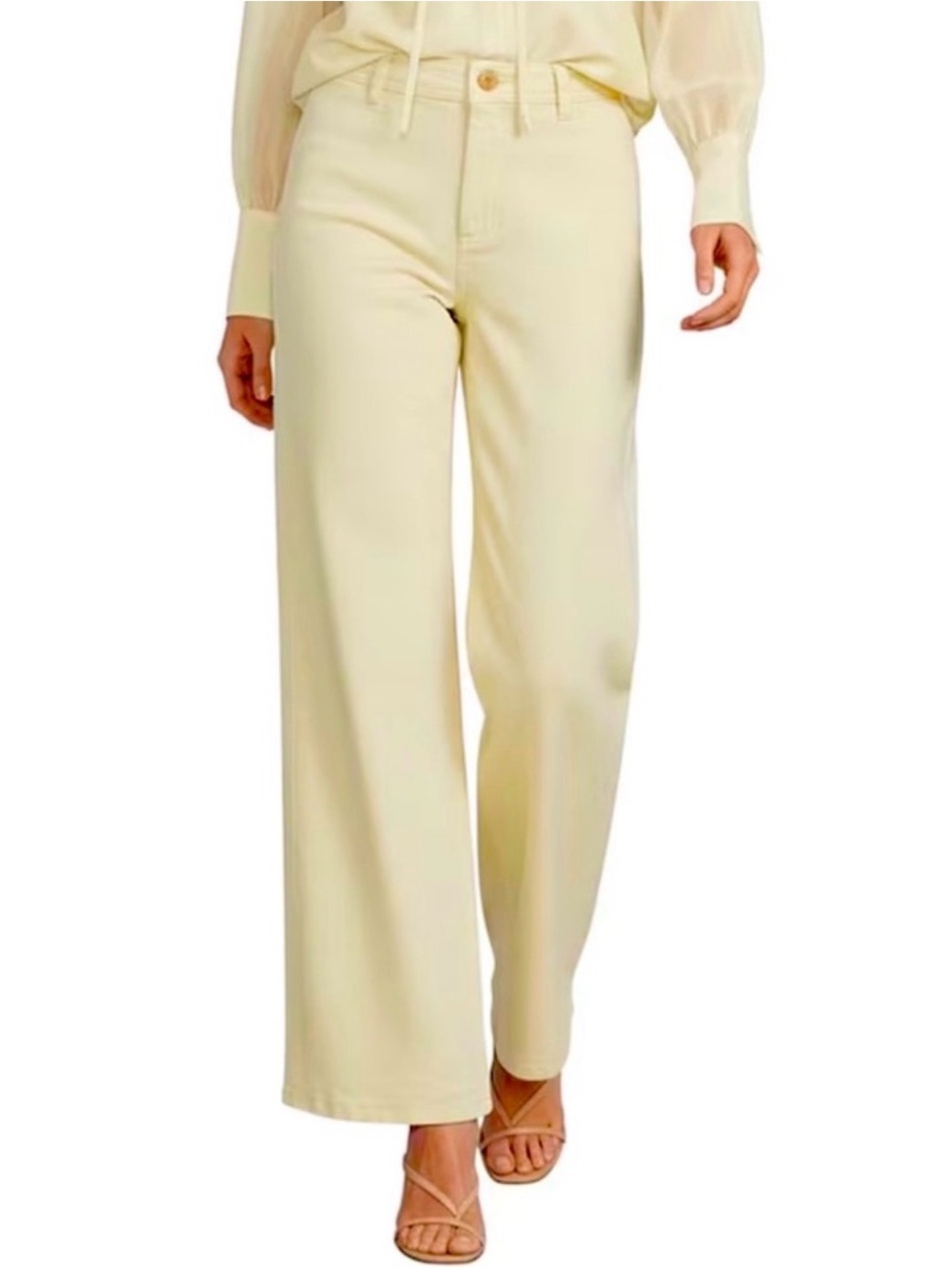 ANTONIO MELANI Yellow Wide-Leg Cropped Jeans